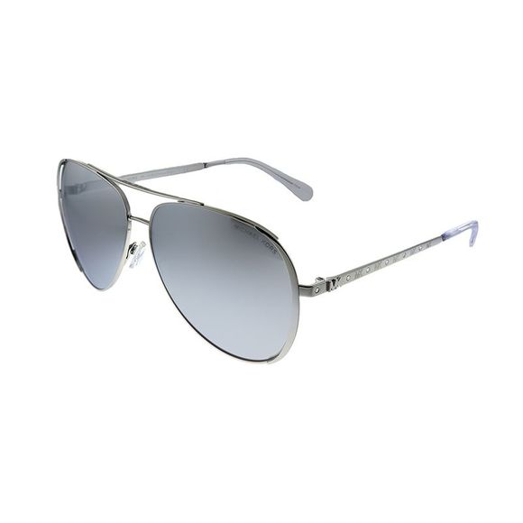 New Michael Kors Chelsea MK 1101B 11536G Silver Metal Sunglasses Silver Lens